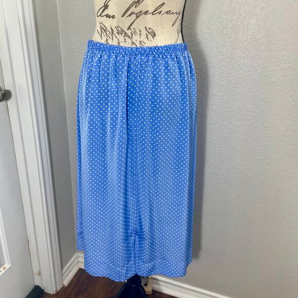 Vintage 80s Lady Carol Blue & White Polka Dot Nautical Skirt Set Size 18 - Picture 12 of 12